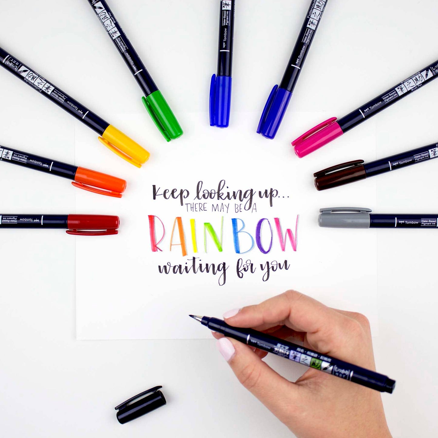 Tombow Fudenosuke Colors Calligraphy Brush Pens - 10-Pack