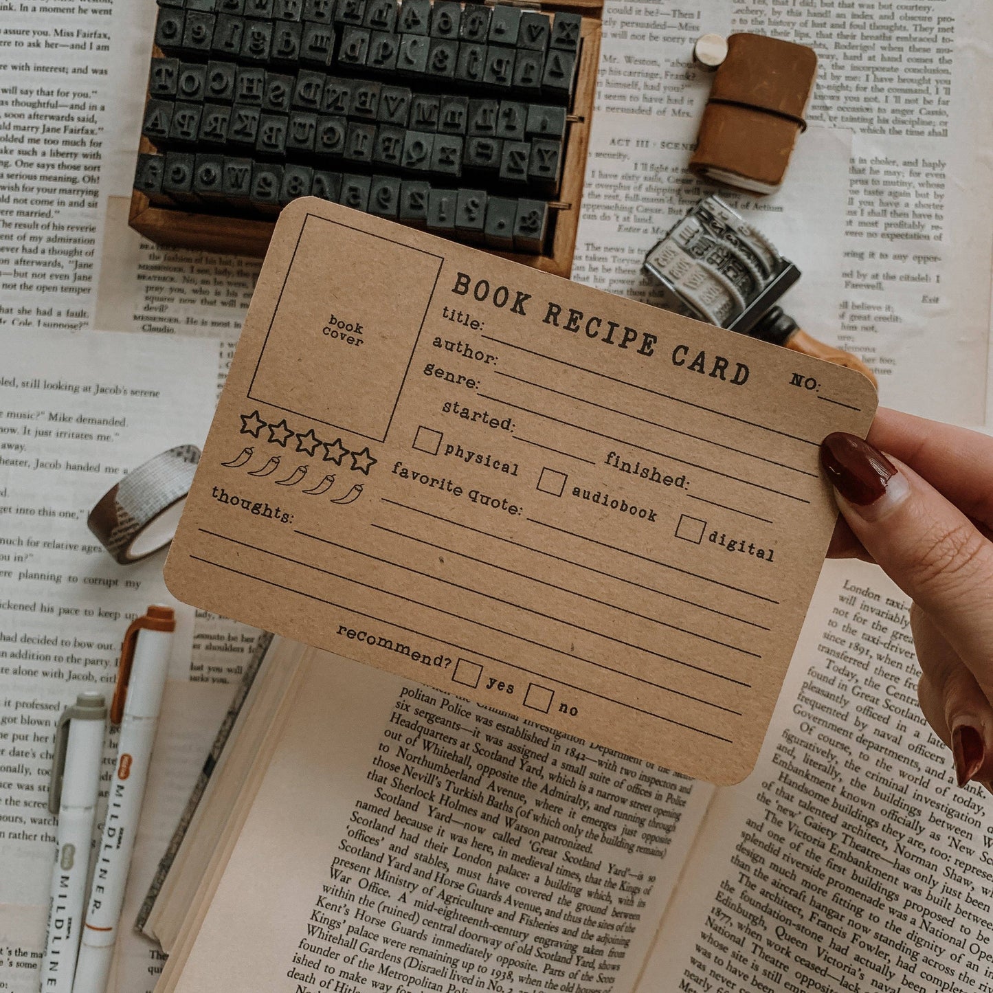 Book 'Recipe' Review Card