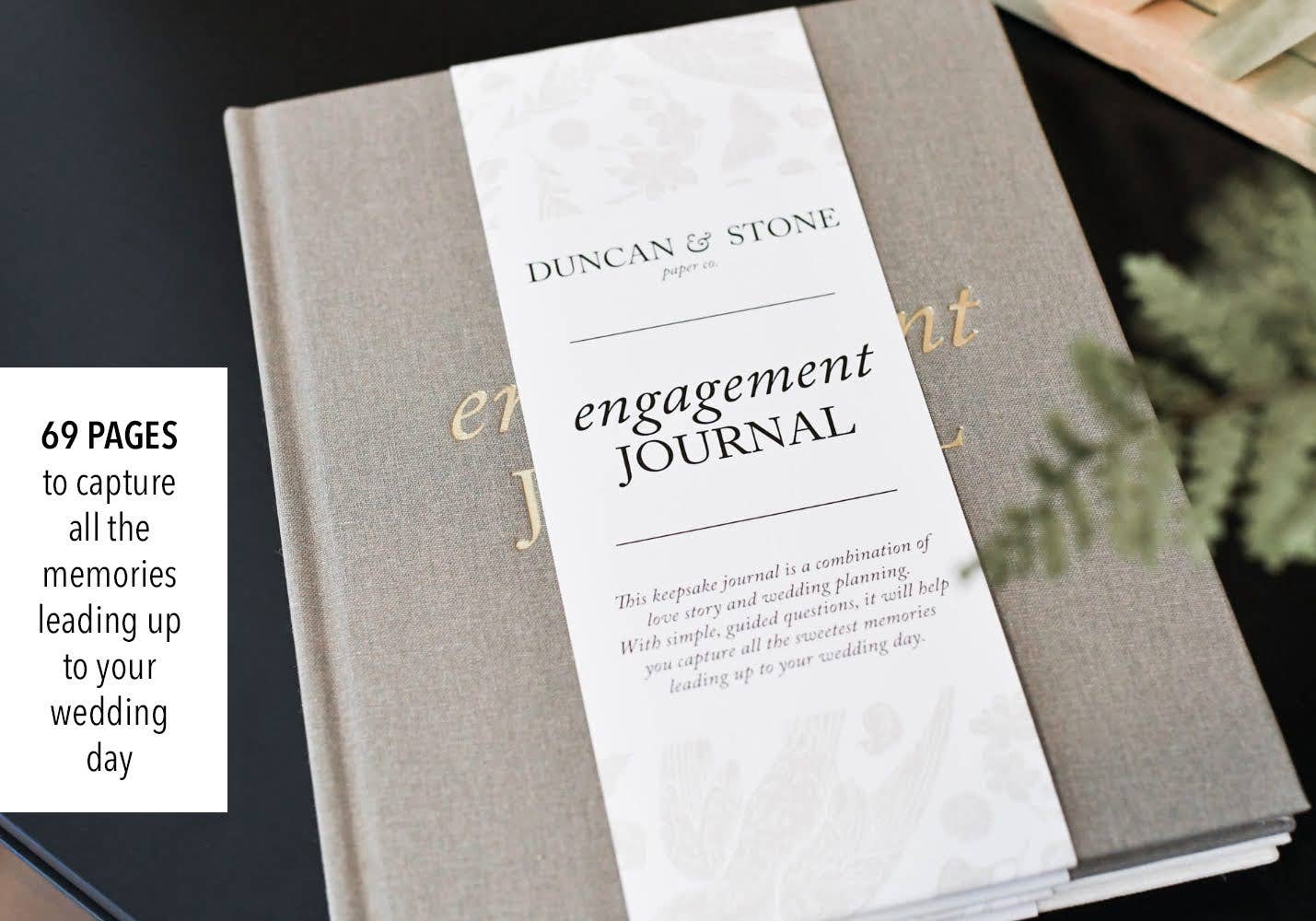 Duncan & Stone Paper Co. Engagement Journal | Gift for New Brides | Book for Couples: Taupe
