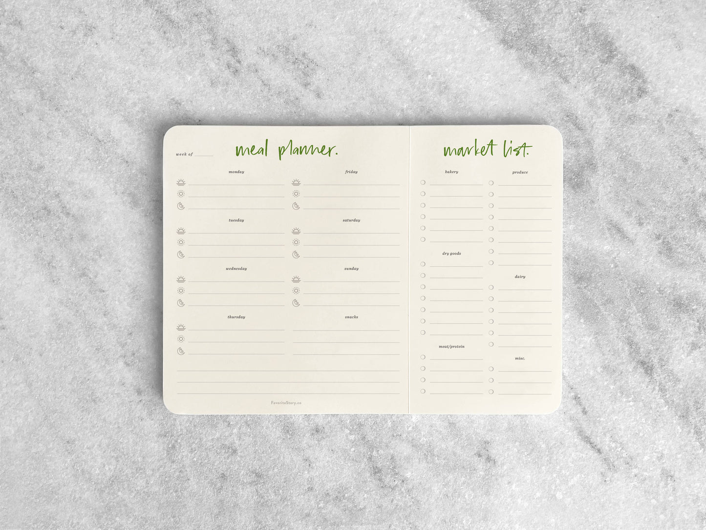 Meal Planner Notepad – with Tear‑Off Market List