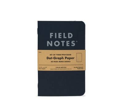 Pitch Black Memo Book 3 Pack - Dot Graph