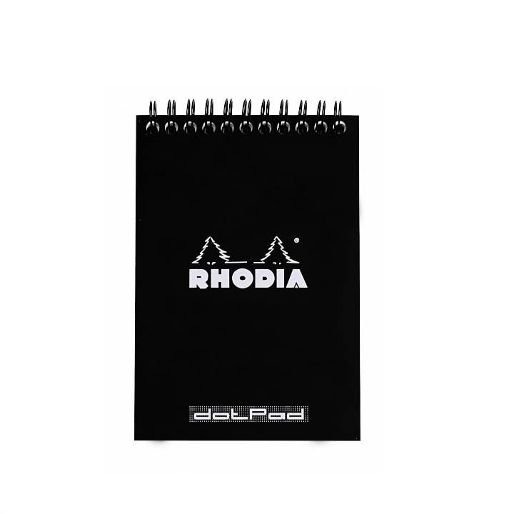 Rhodia Spiral Notepad – 6″ × 8″ Dot Grid (A5) Black