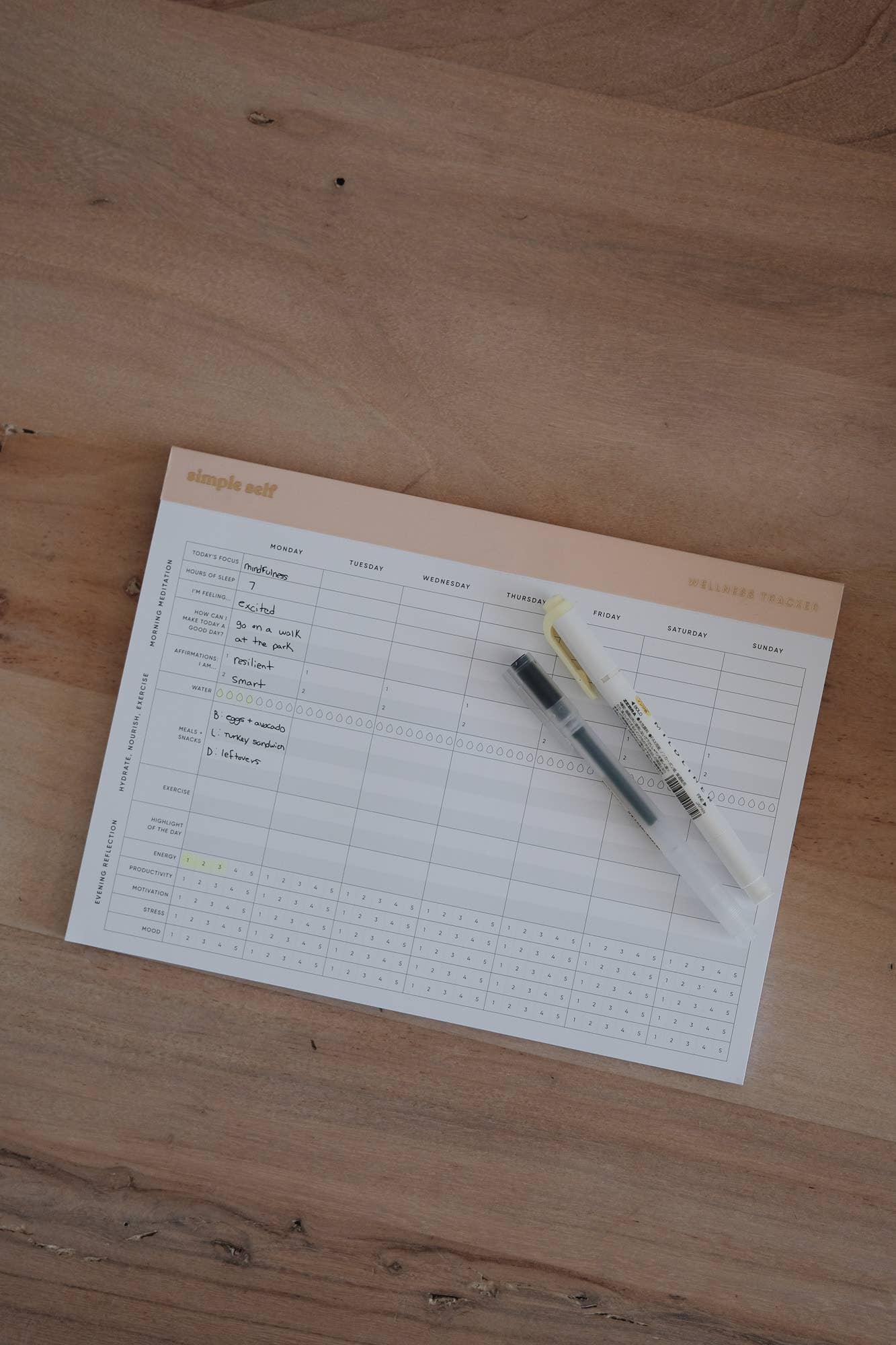 Wellness Tracker Planning Pad
