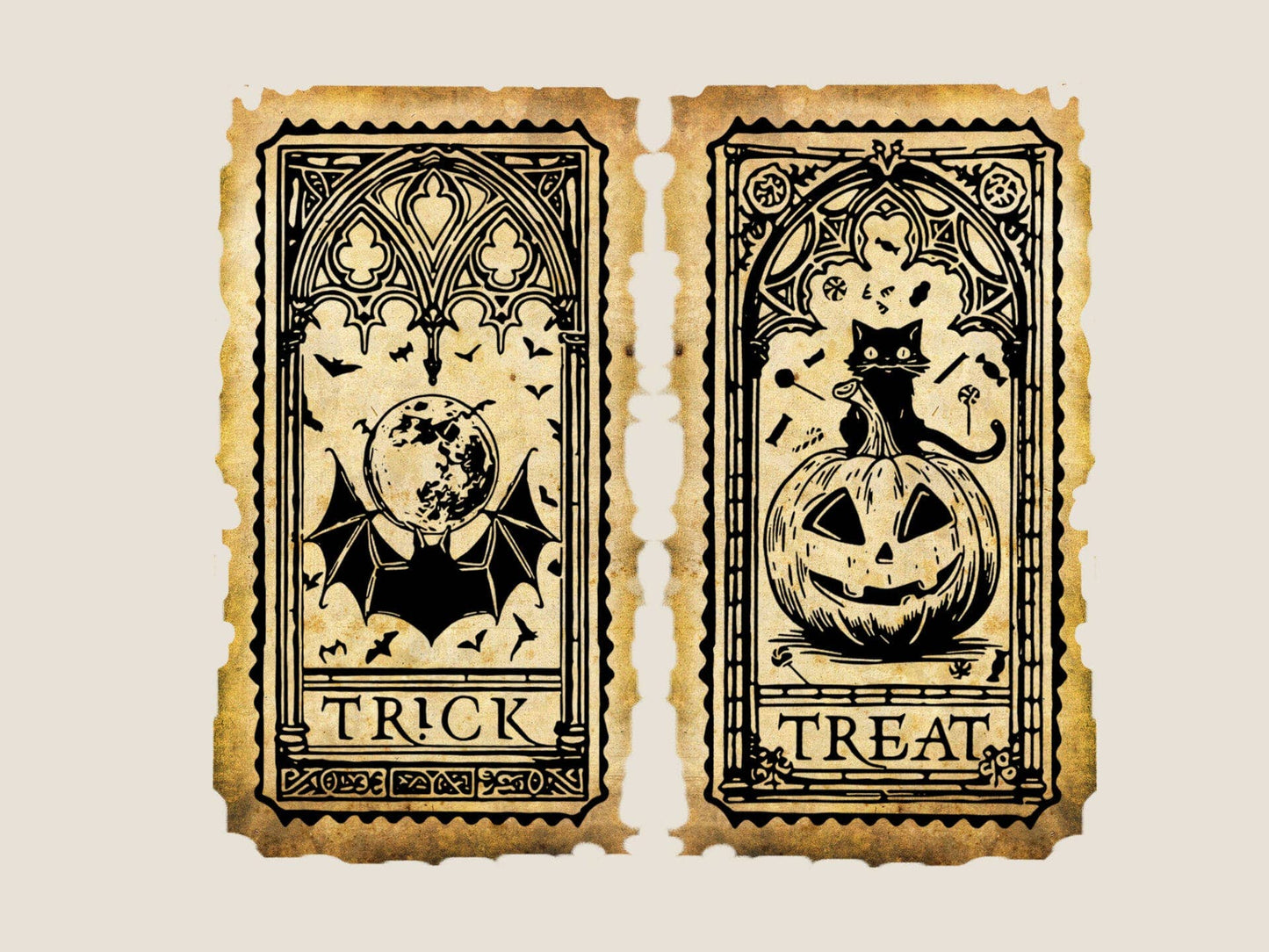 Trick or Treat Wooden Stamps