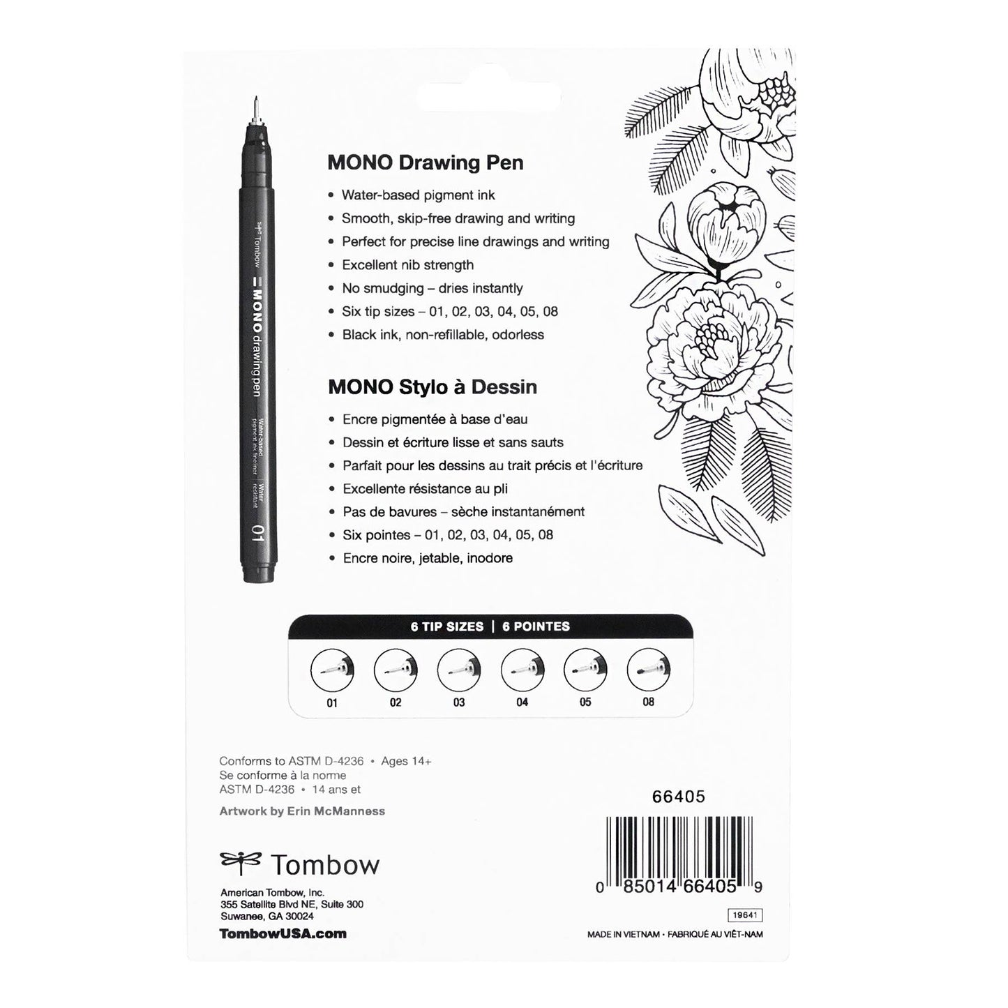 Tombow MONO Drawing Pens - 6-Pack