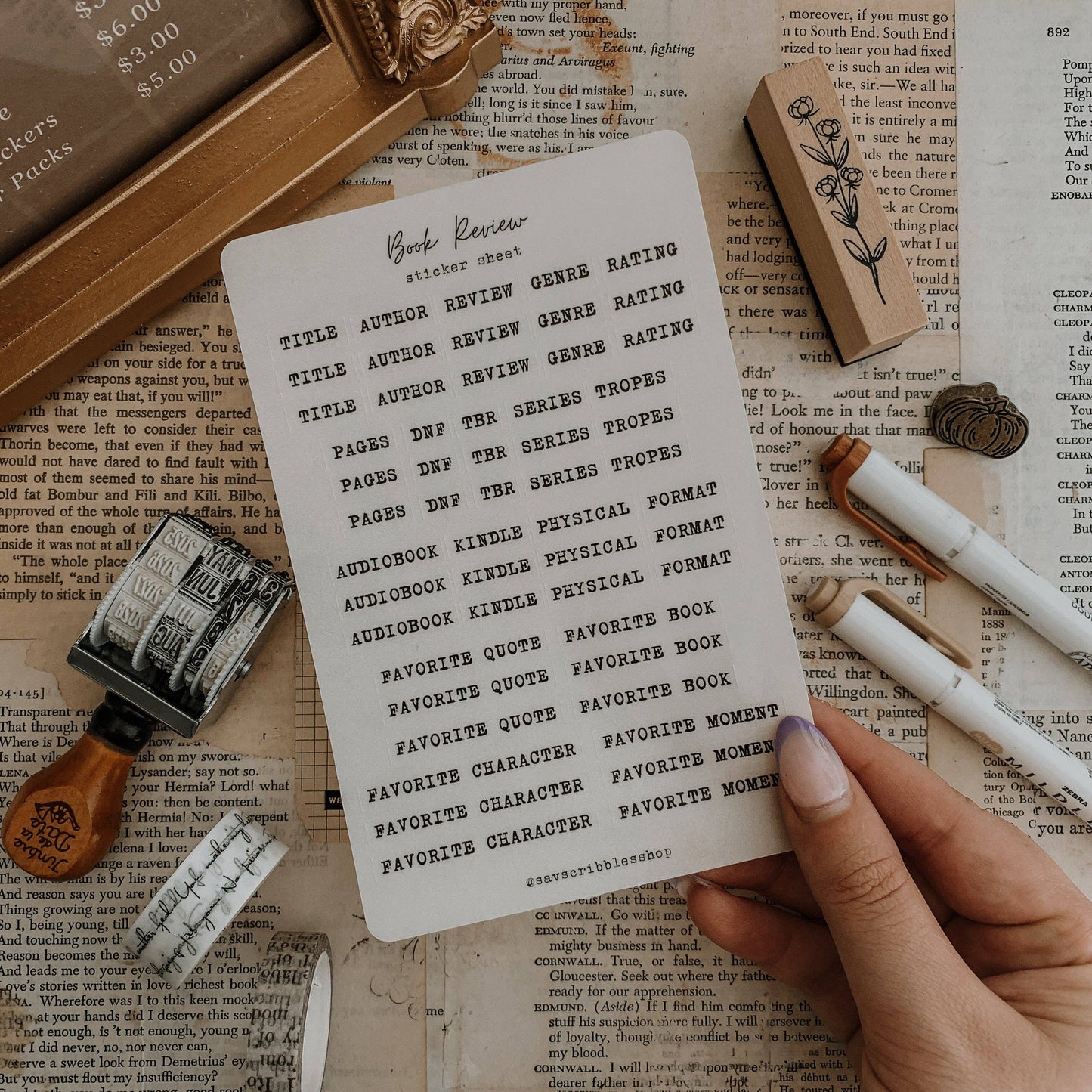 Book Review Sticker Sheet