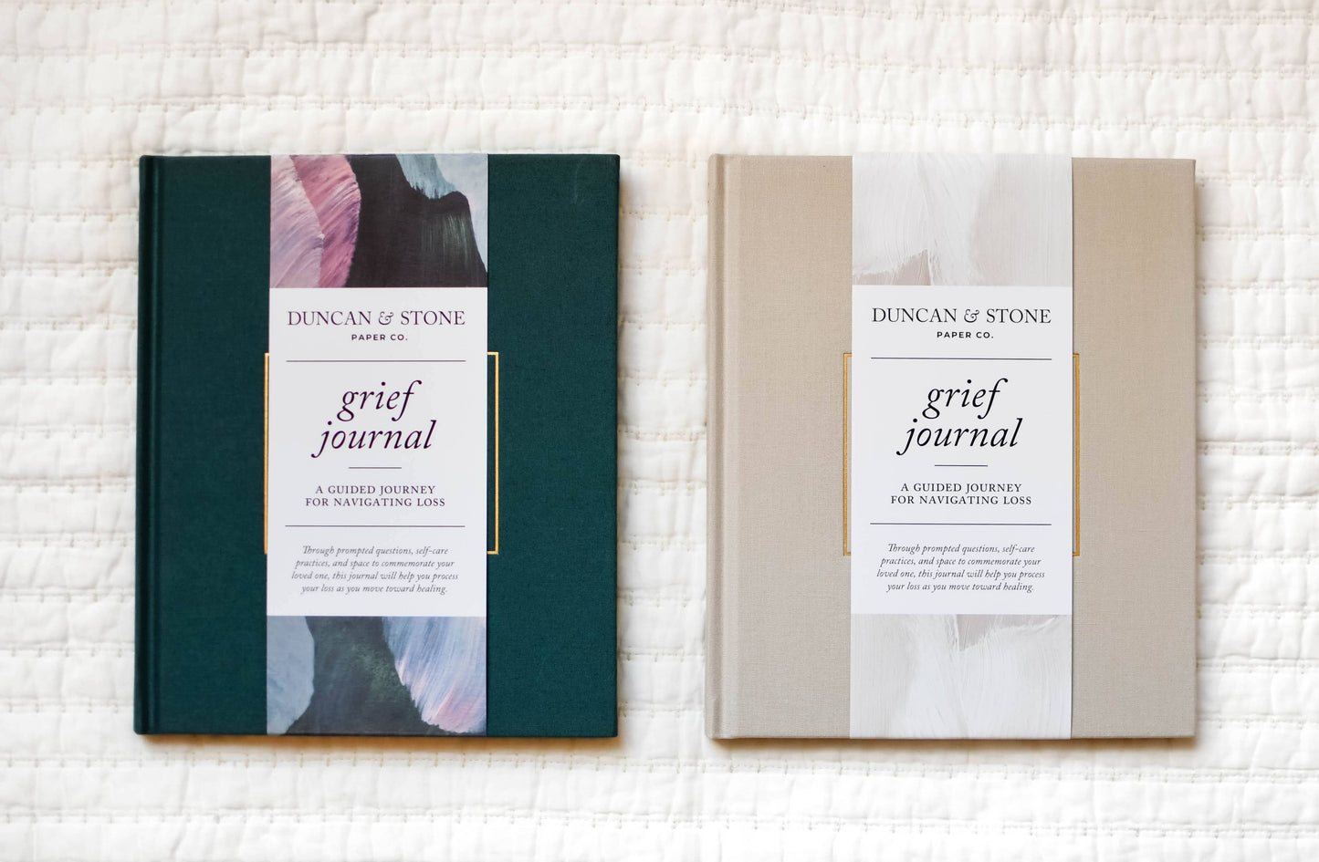 Duncan & Stone Paper Co. Grief Journal | Sympathy Gift | Guided Journal - Teal