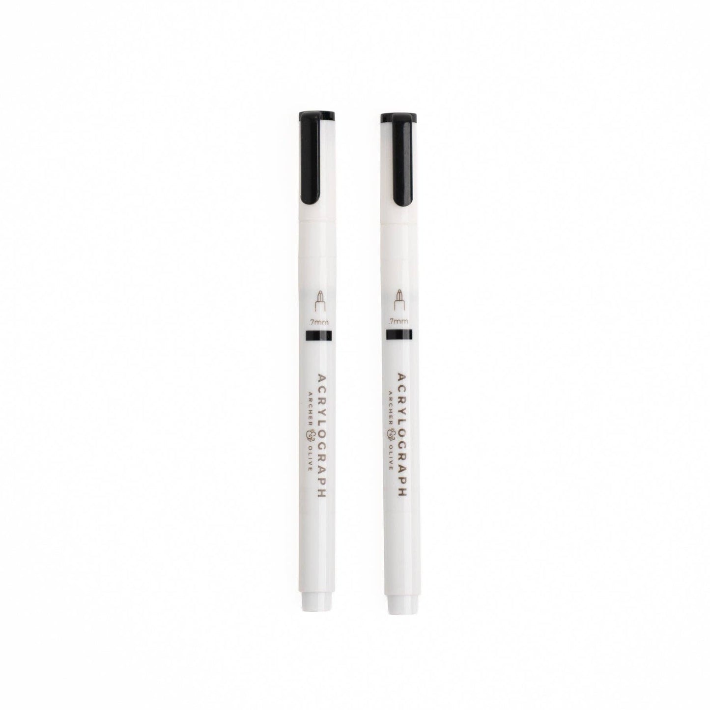 Acrylograph Pen Black Set of 2: 0.7mm Tip: Black