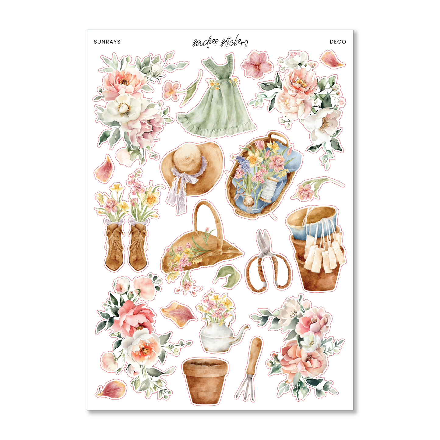 Sadies Stickers Sunrays • Deco Sticker Sheet