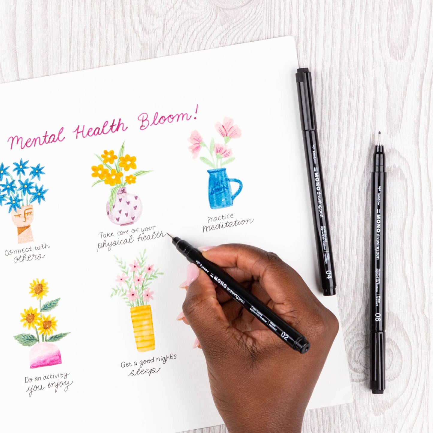 Tombow MONO Drawing Pens - 6-Pack