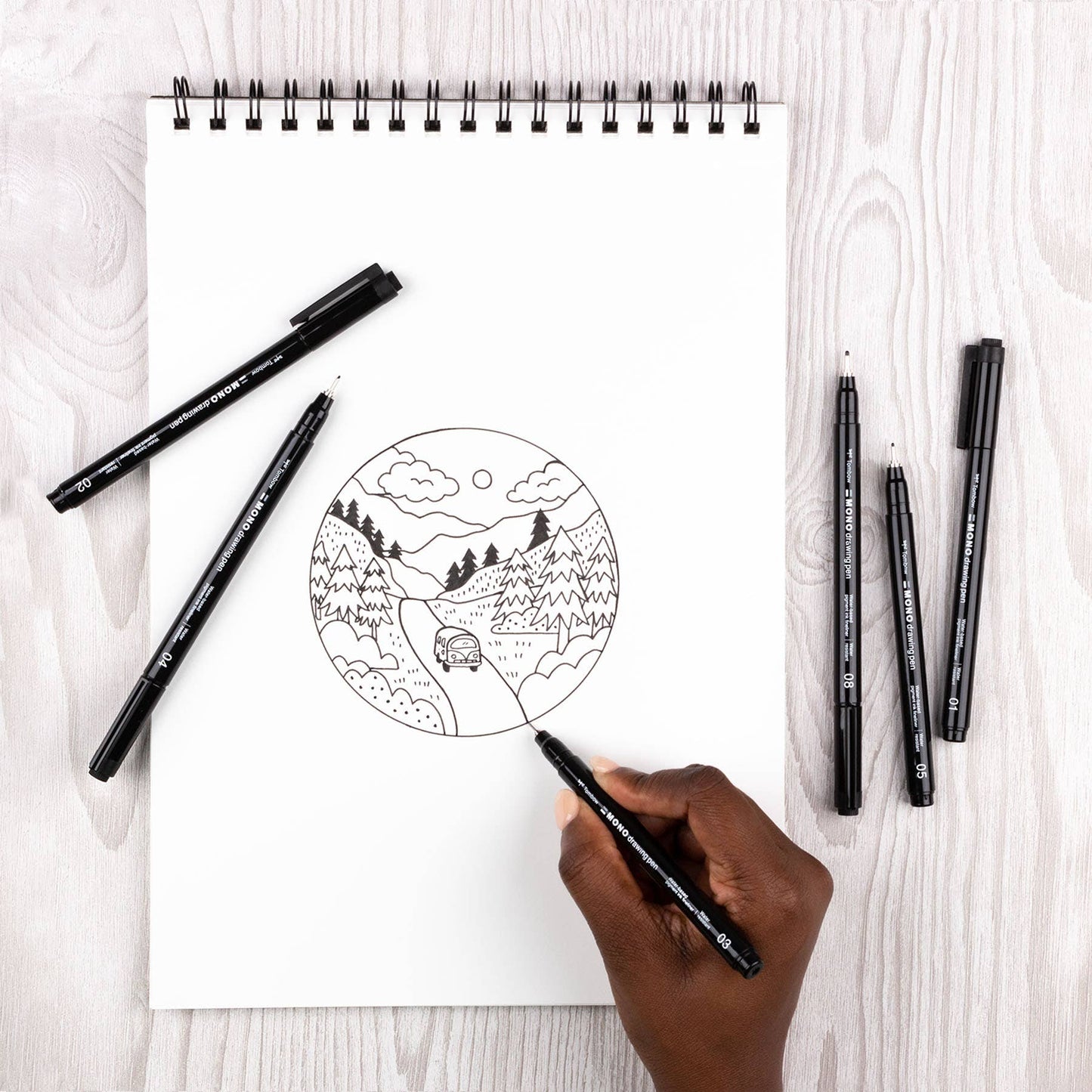 Tombow MONO Drawing Pens - 6-Pack