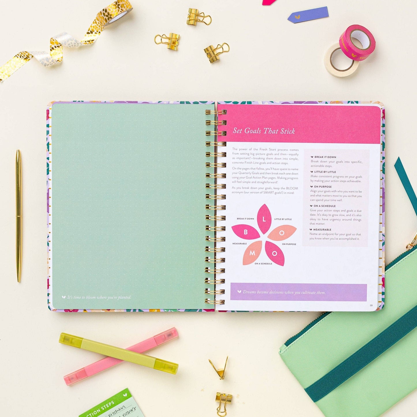 Fresh Start Weekly Goal Planner | Bold Blooms