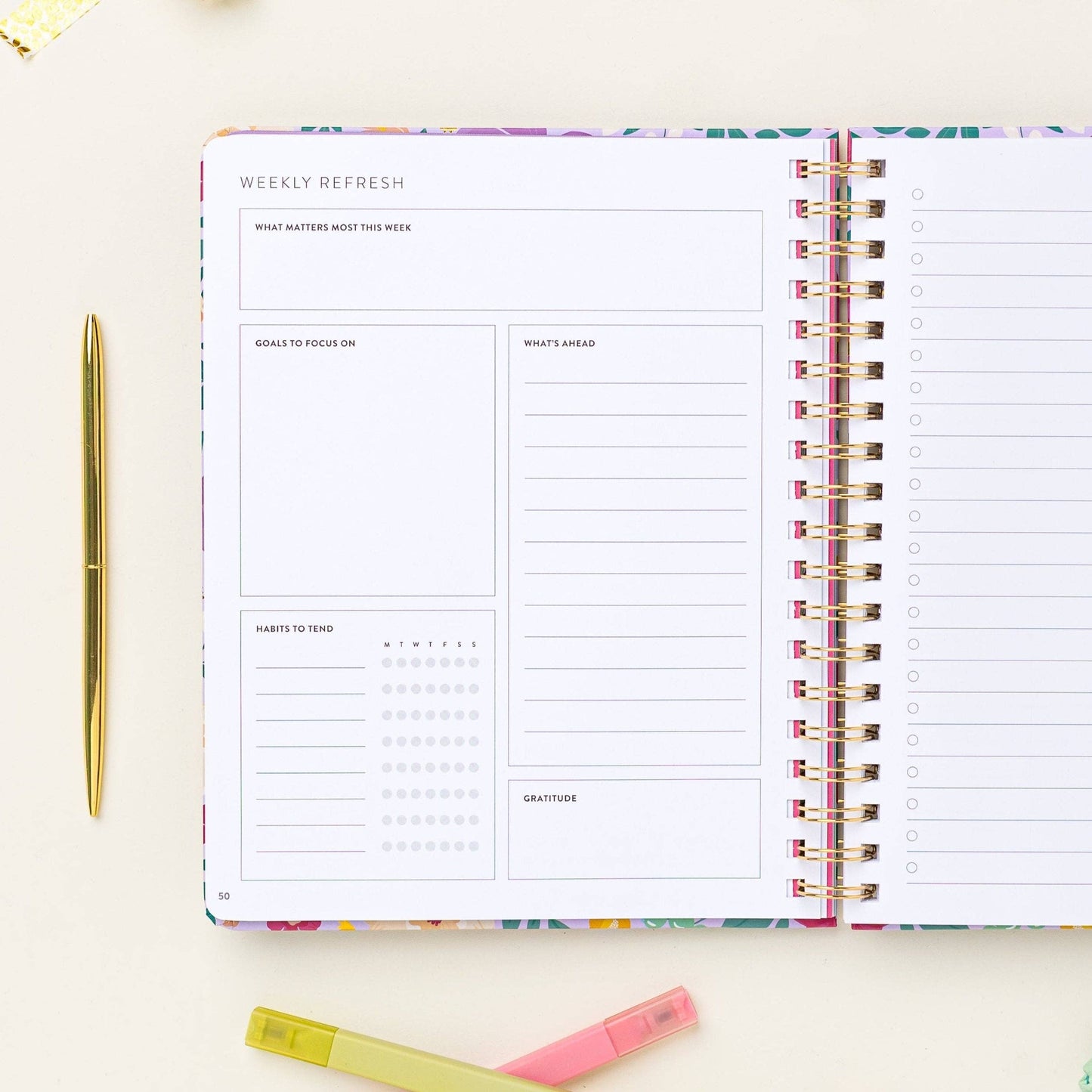 Fresh Start Weekly Goal Planner | Bold Blooms