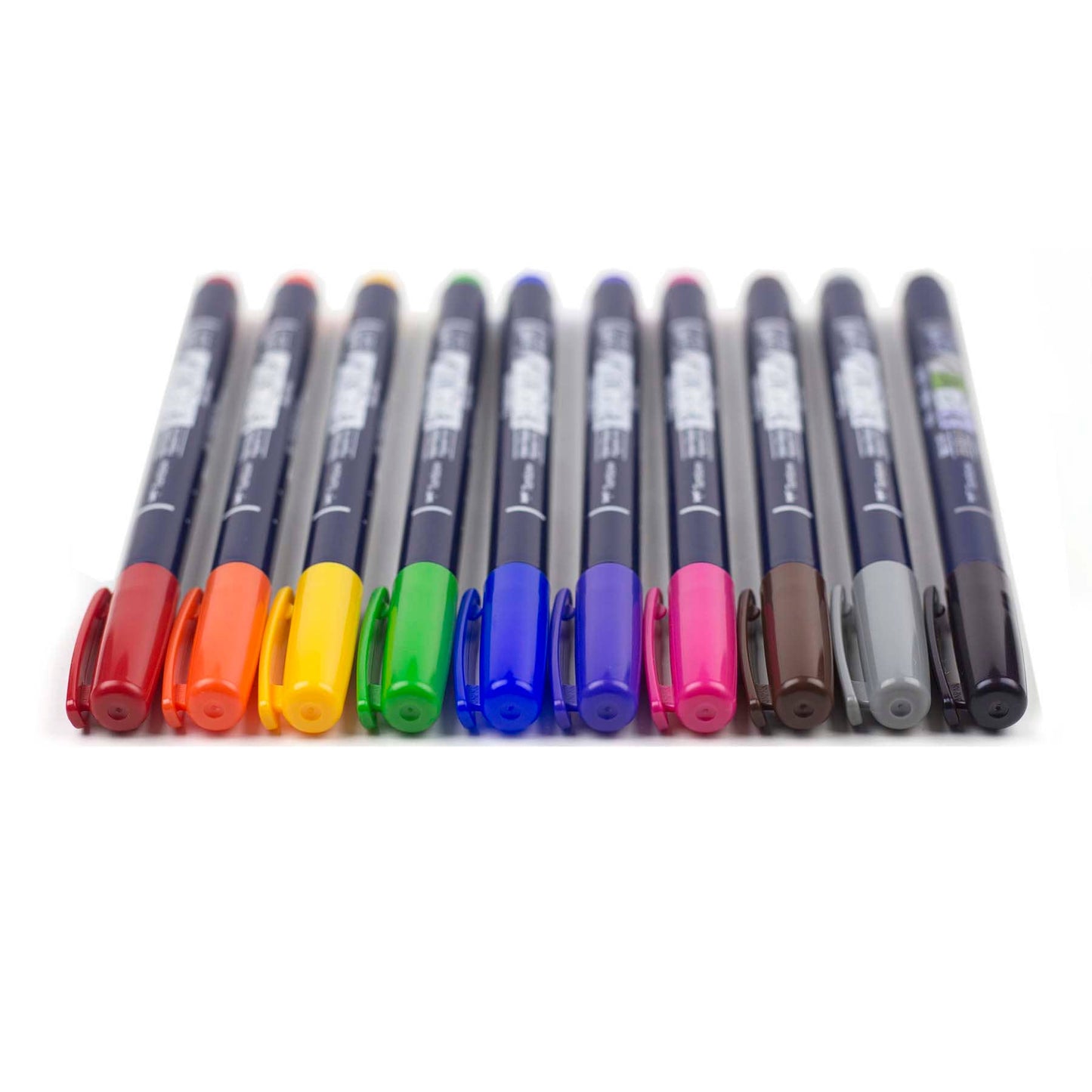 Tombow Fudenosuke Colors Calligraphy Brush Pens - 10-Pack