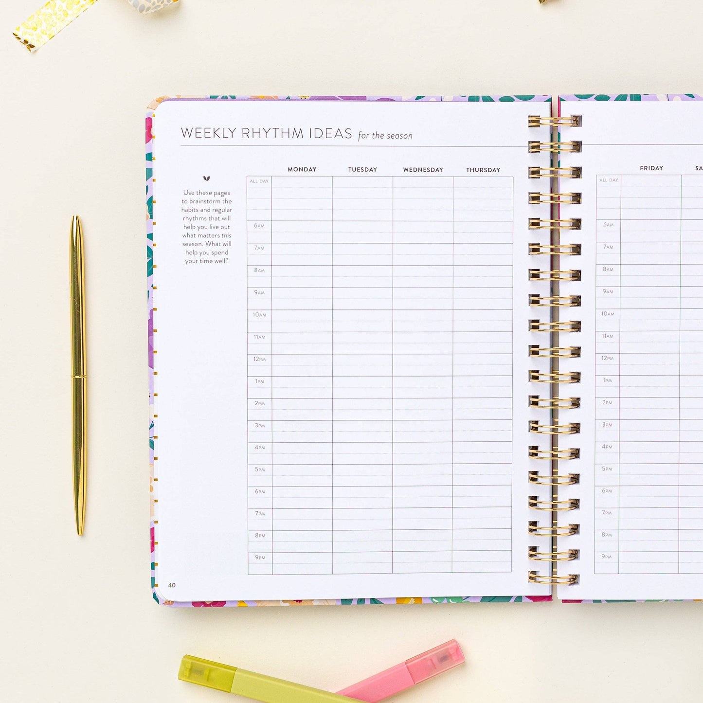 Fresh Start Weekly Goal Planner | Bold Blooms