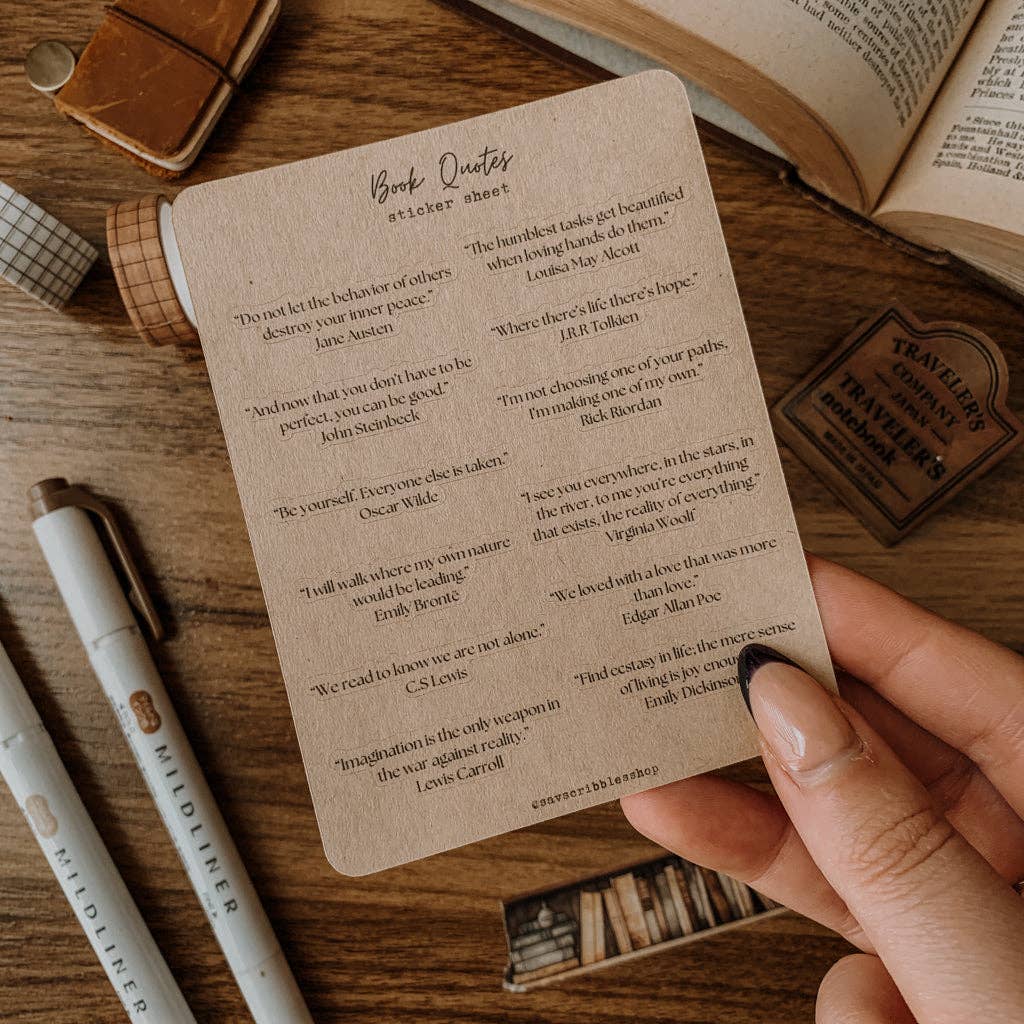 Bookish Quotes Sticker Sheet