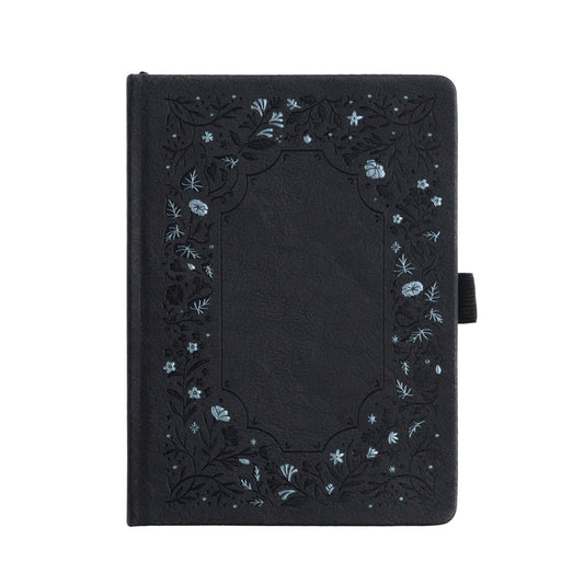 Archer and Olive A5 Dot Grid Bullet Journal Notebook Midnight Floral Black