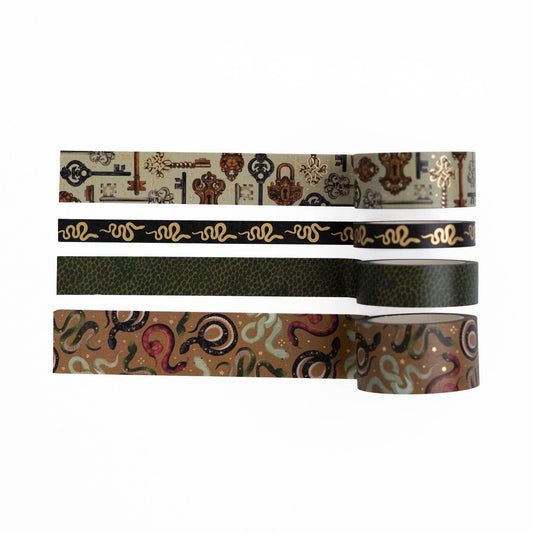 Coiled Key Washi Tape Set - Set of 4 Rolls