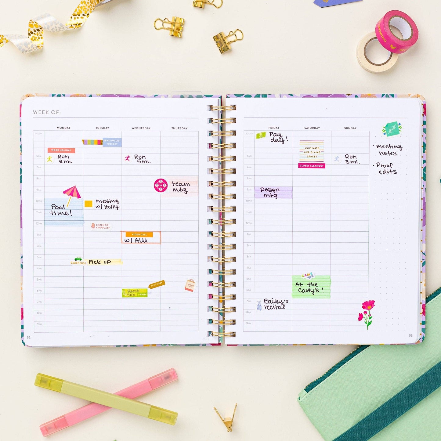 Fresh Start Weekly Goal Planner | Bold Blooms