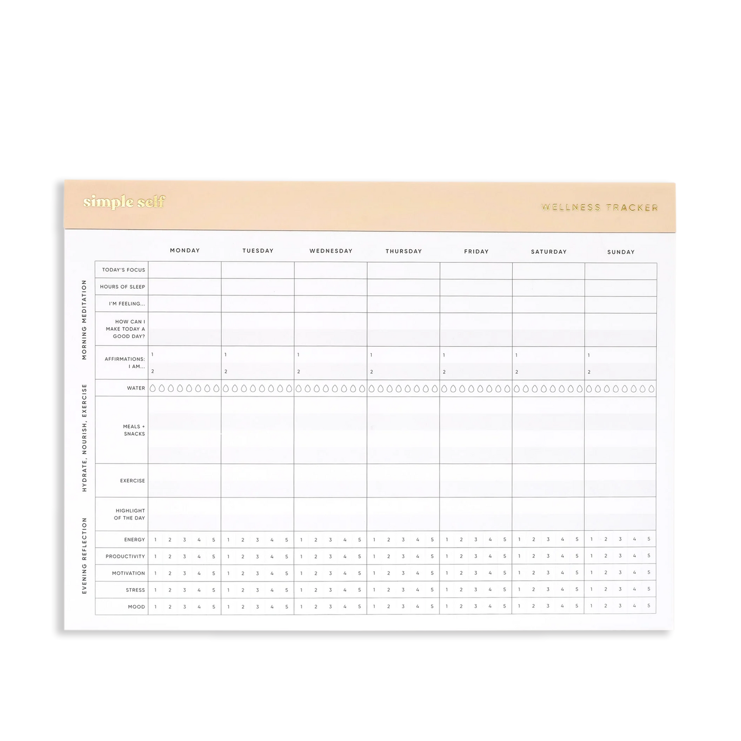 Wellness Tracker Planning Pad