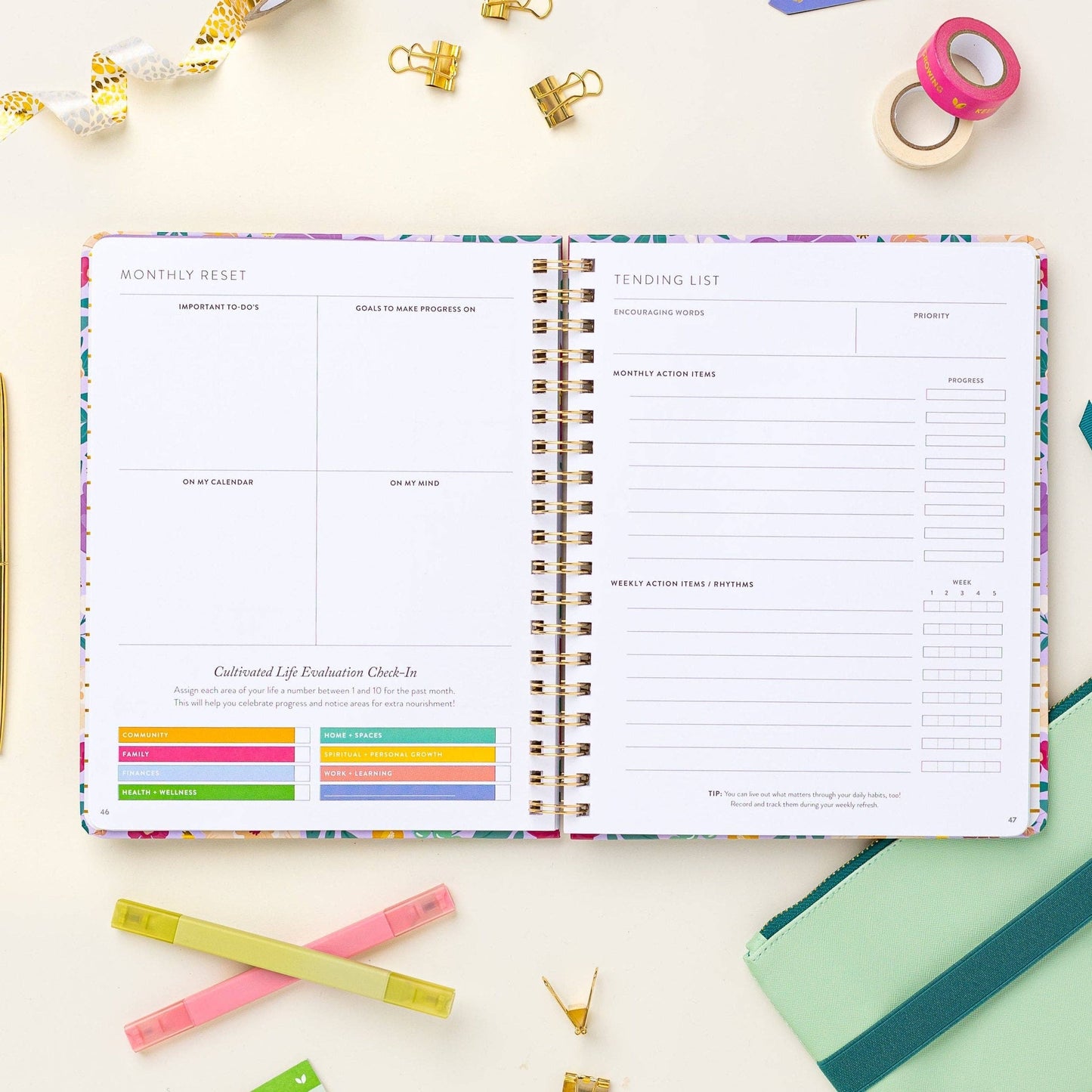 Fresh Start Weekly Goal Planner | Bold Blooms