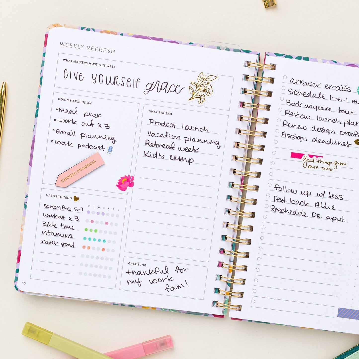 Fresh Start Weekly Goal Planner | Bold Blooms