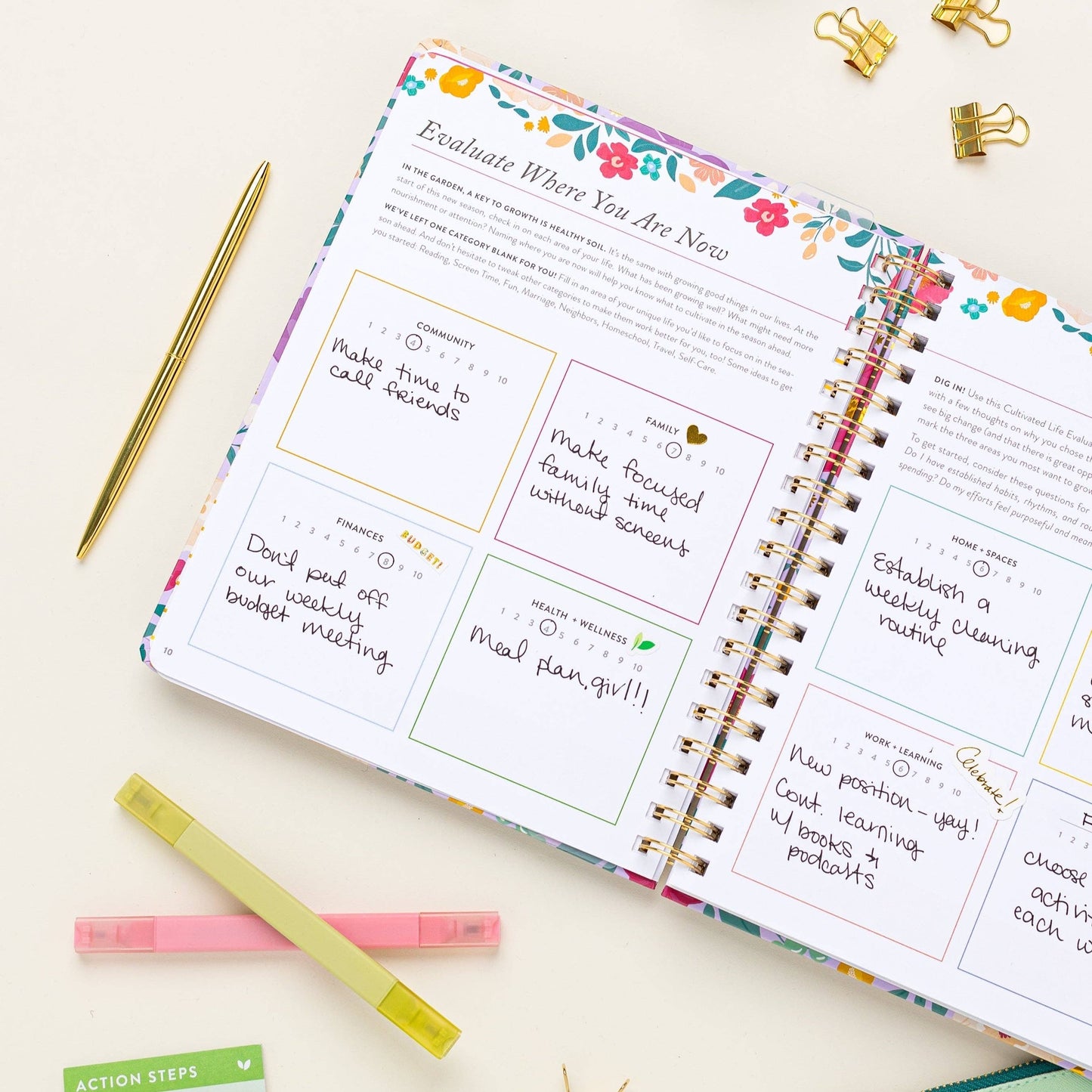 Fresh Start Weekly Goal Planner | Bold Blooms