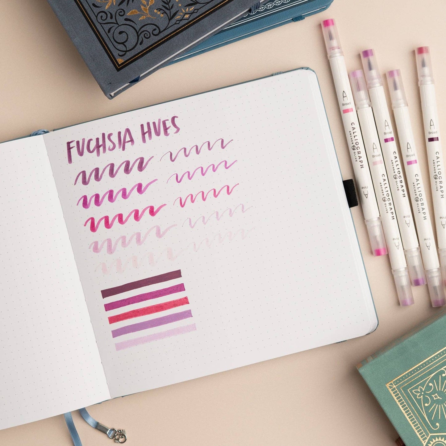 Fuchsia Hues Sets of 5: Calliograph