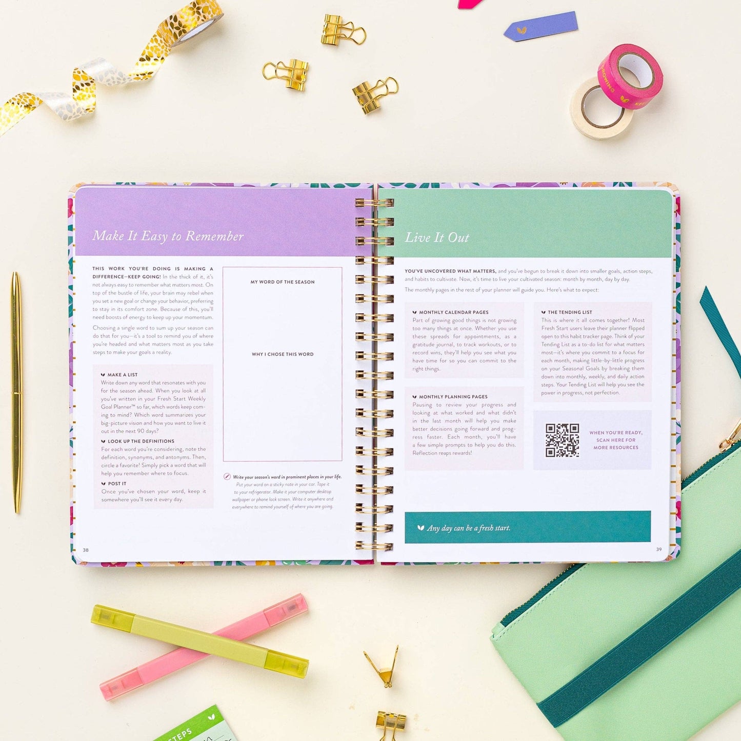 Fresh Start Weekly Goal Planner | Bold Blooms