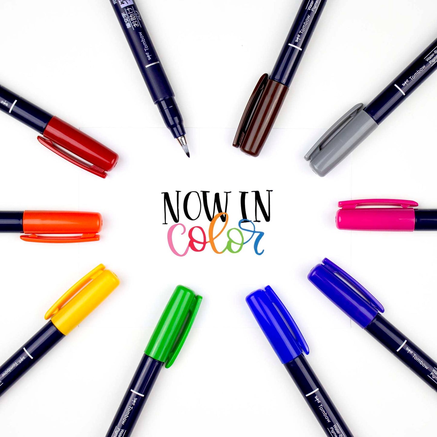 Tombow Fudenosuke Colors Calligraphy Brush Pens - 10-Pack