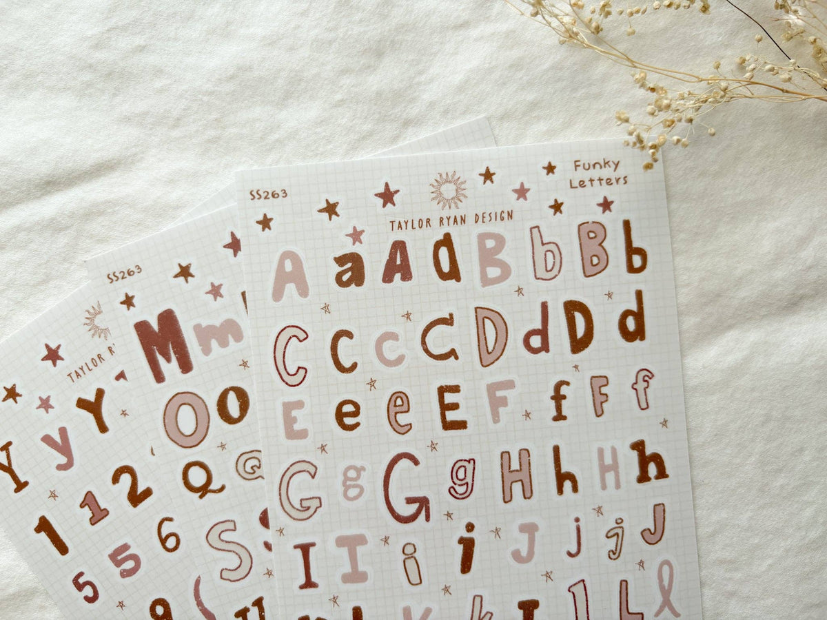 Funky Letters Sticker Sheet