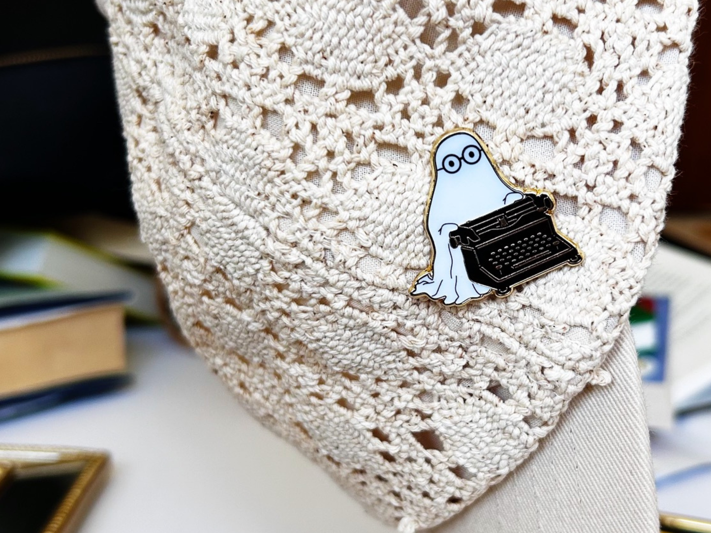 Ghost Writer Pin, Gift for Writers, Bookish Merch