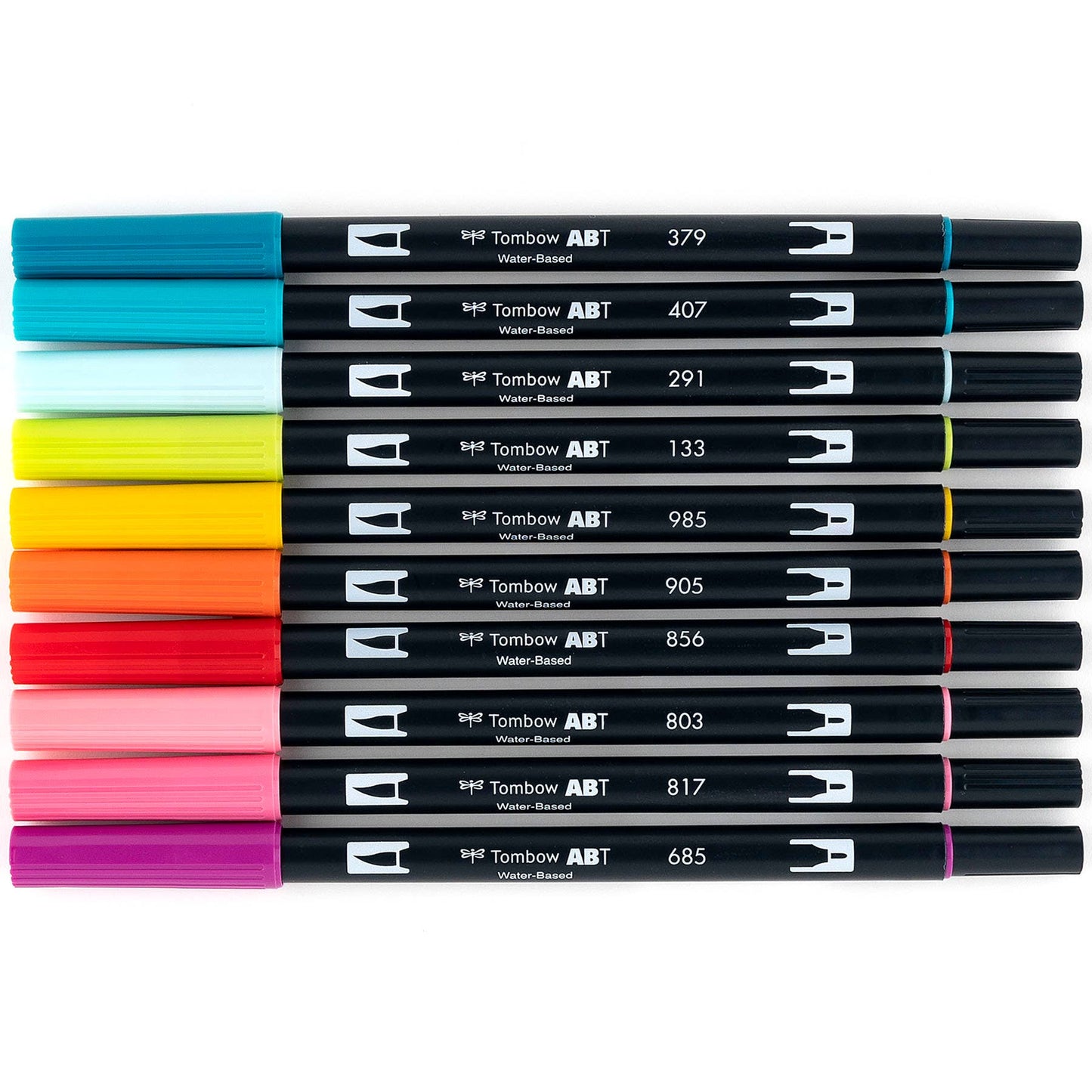Tombow Dual Brush Pen, Tropical ,10-Pack +Free Fudenosuke