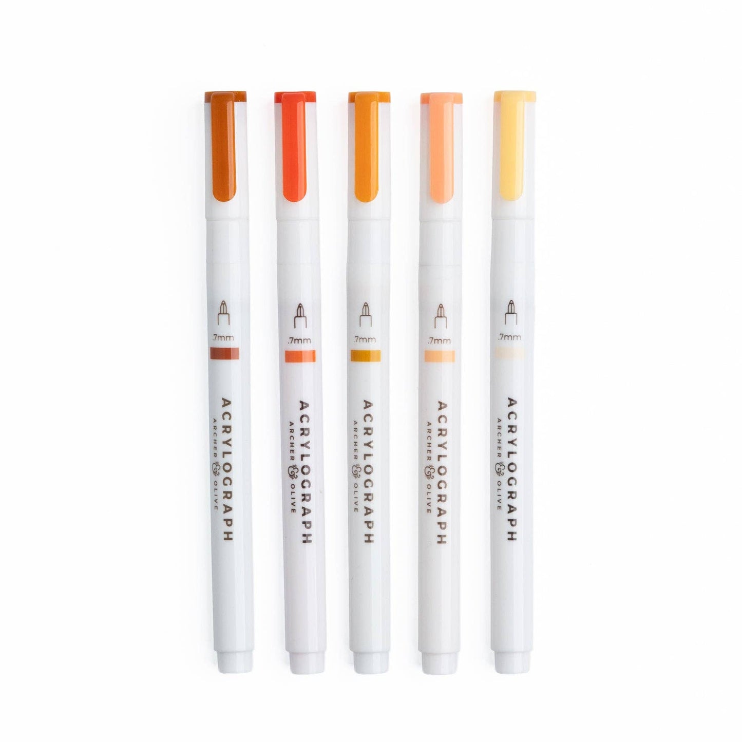 Burnt Orange Hues Sets of 5: Calliograph