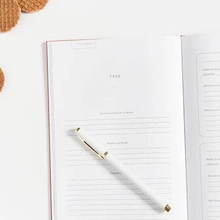 Complete Travel Journal From Boarding to Exploring Hardcover: Dusty Rose
