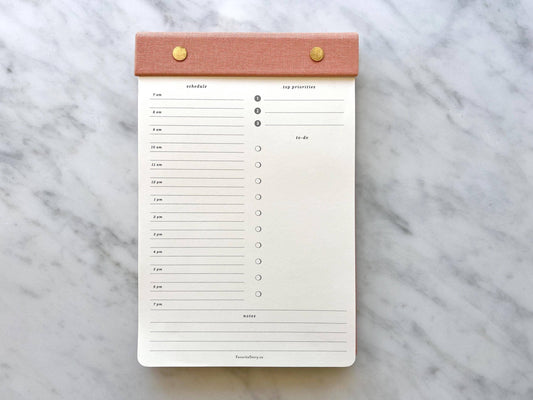 Daily Planner Notepad with Brass Screw Binding