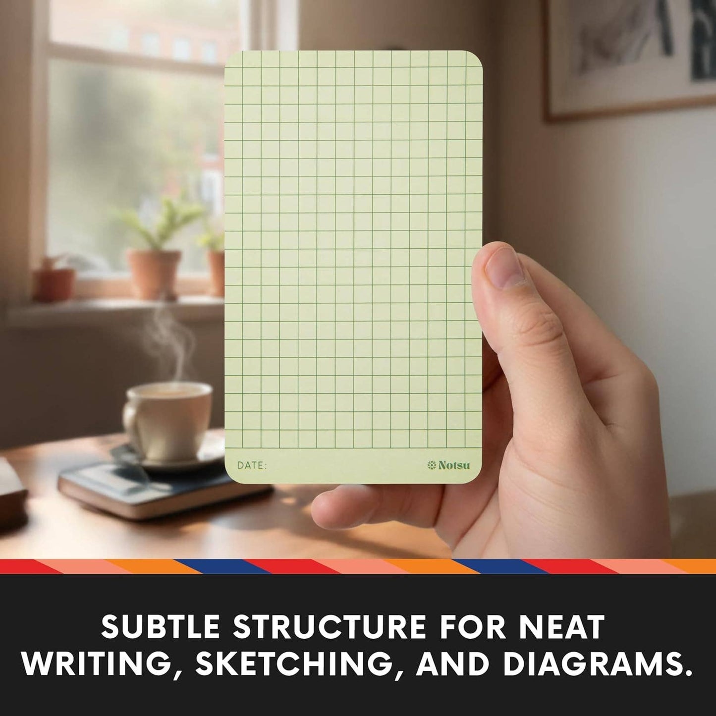Graph Grid Note Cards 3x5 | 40-Count | 350gsm Pastel Color Index Cards