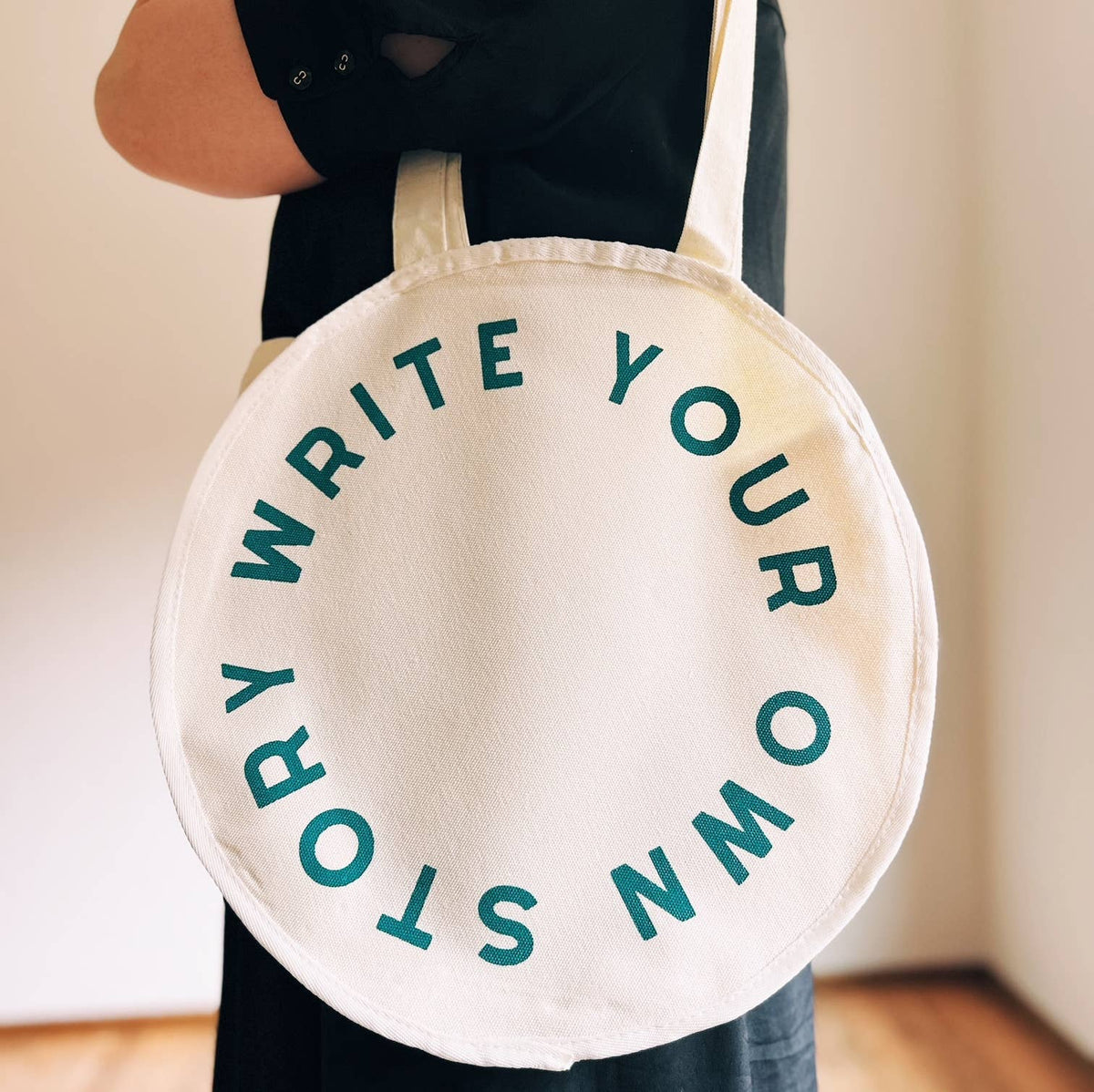 Write Your Own Story Circle Tote Book Bag