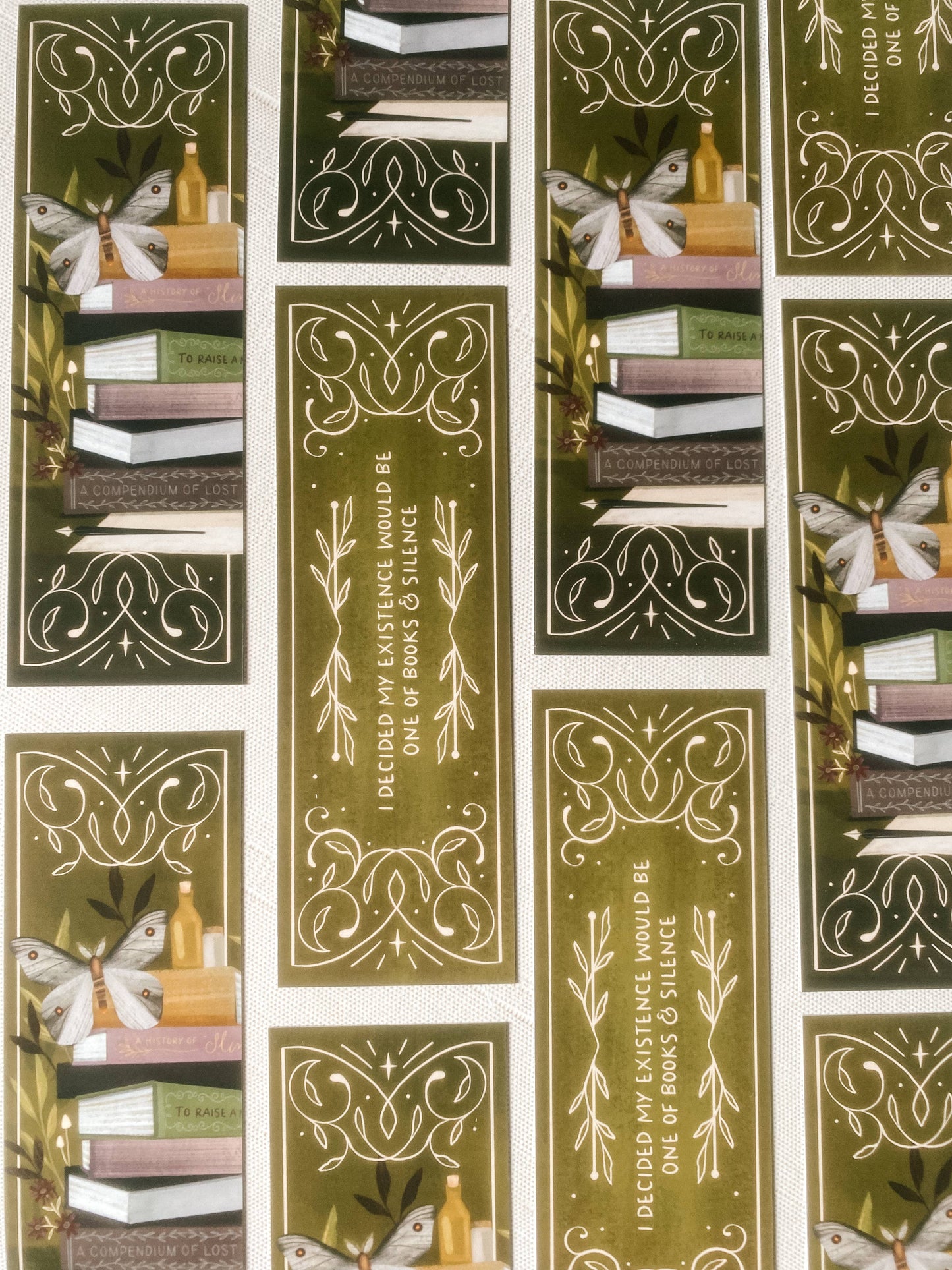 Literary Quote Bookmark - Books and Silence