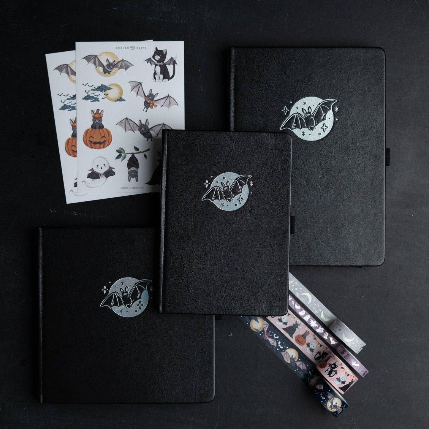 Cute Bat Dot Grid Notebook A5