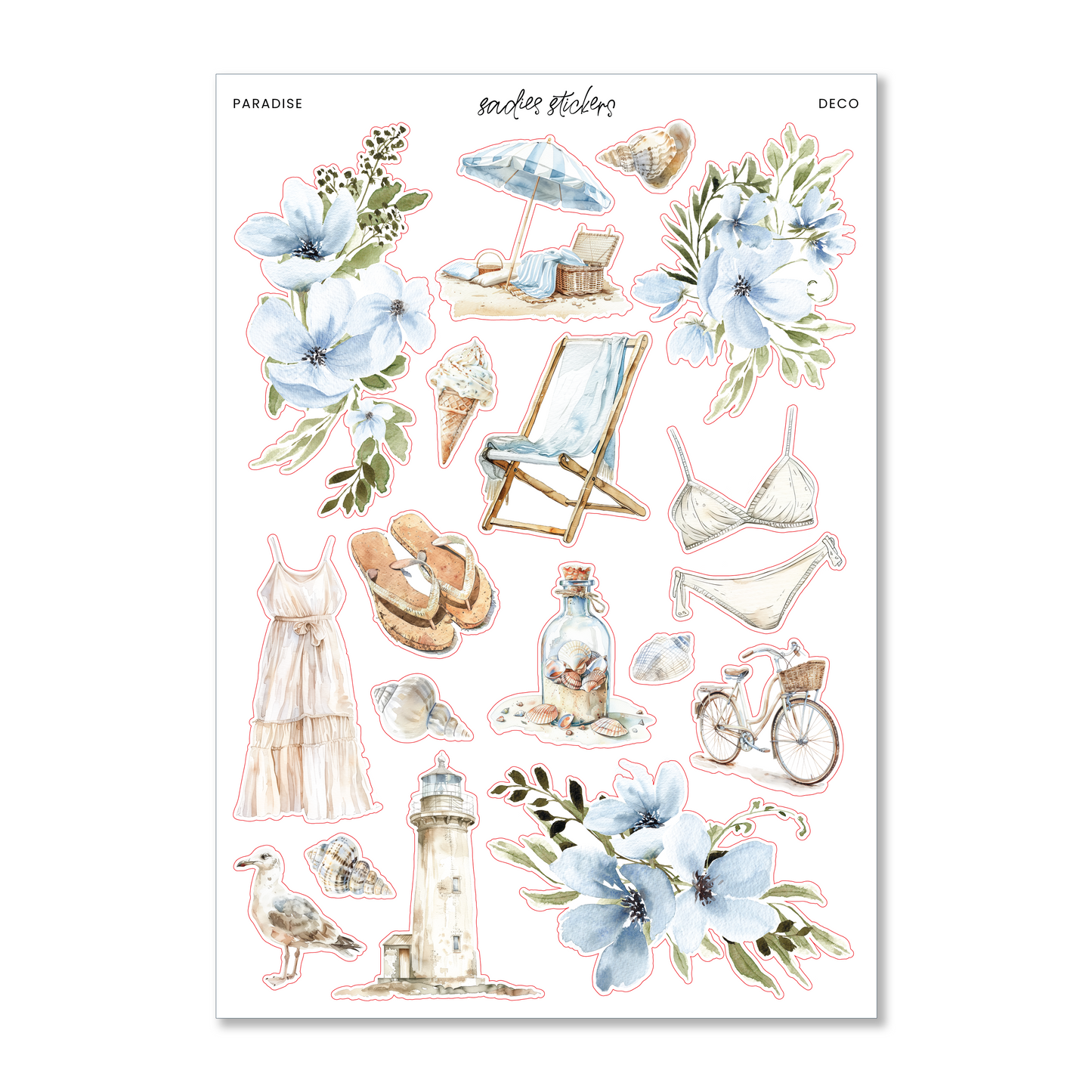 Sadies Stickers Paradise • Deco Sticker Sheet