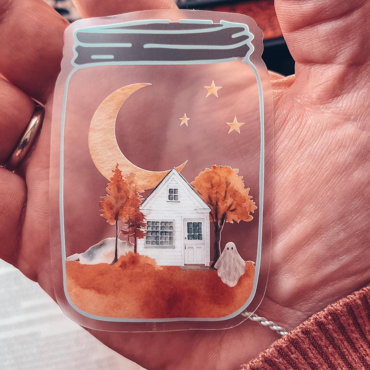 Spooky Vibes Fall Jar Vinyl Sticker