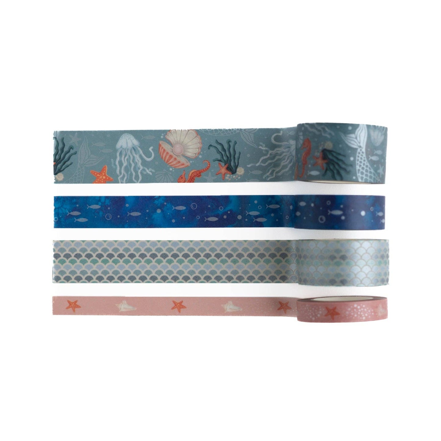 Archer and Olive Vintage Mermaid Washi Tape Set of Four Decorative Tape