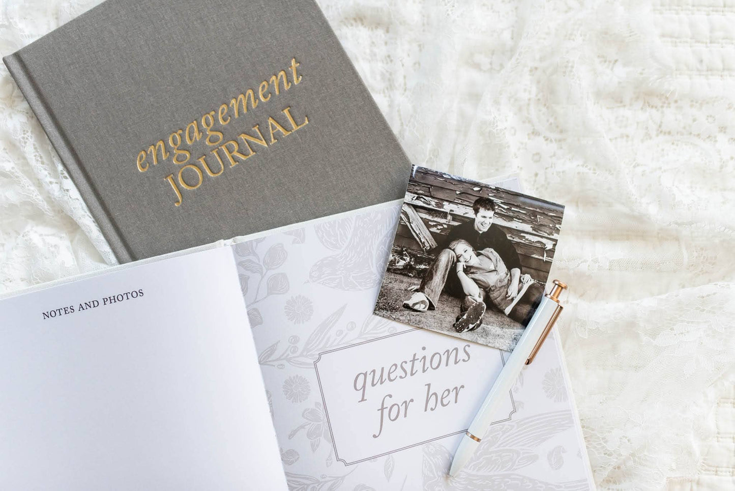 Duncan & Stone Paper Co. Engagement Journal | Gift for New Brides | Book for Couples: Taupe