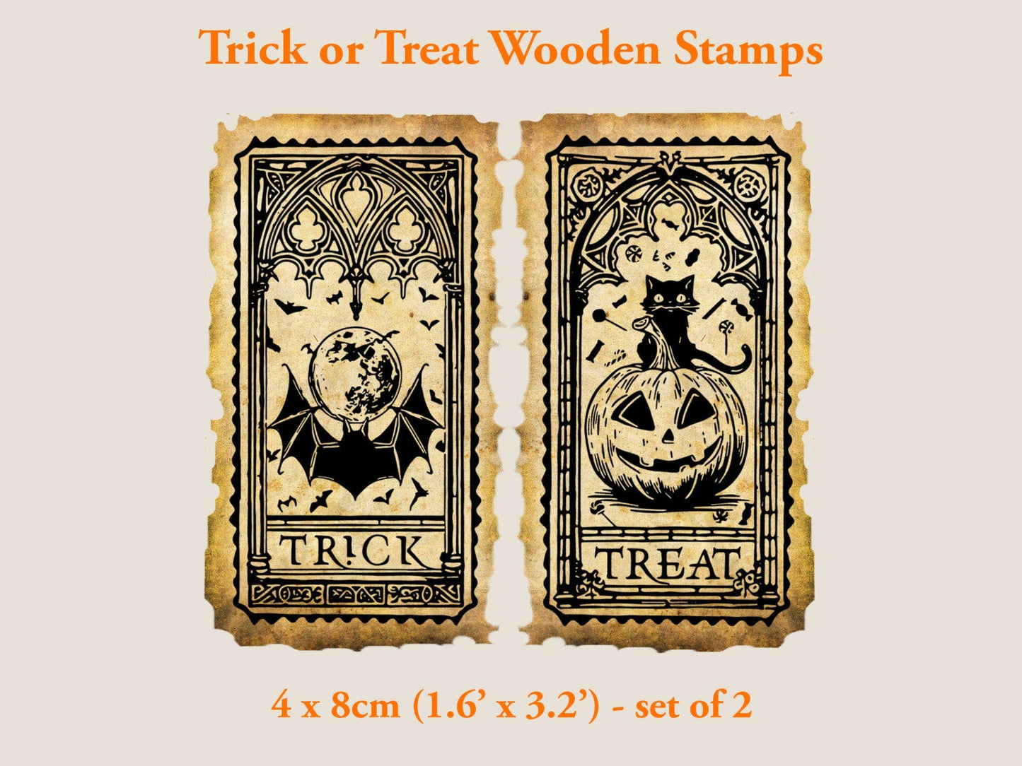 Trick or Treat Wooden Stamps