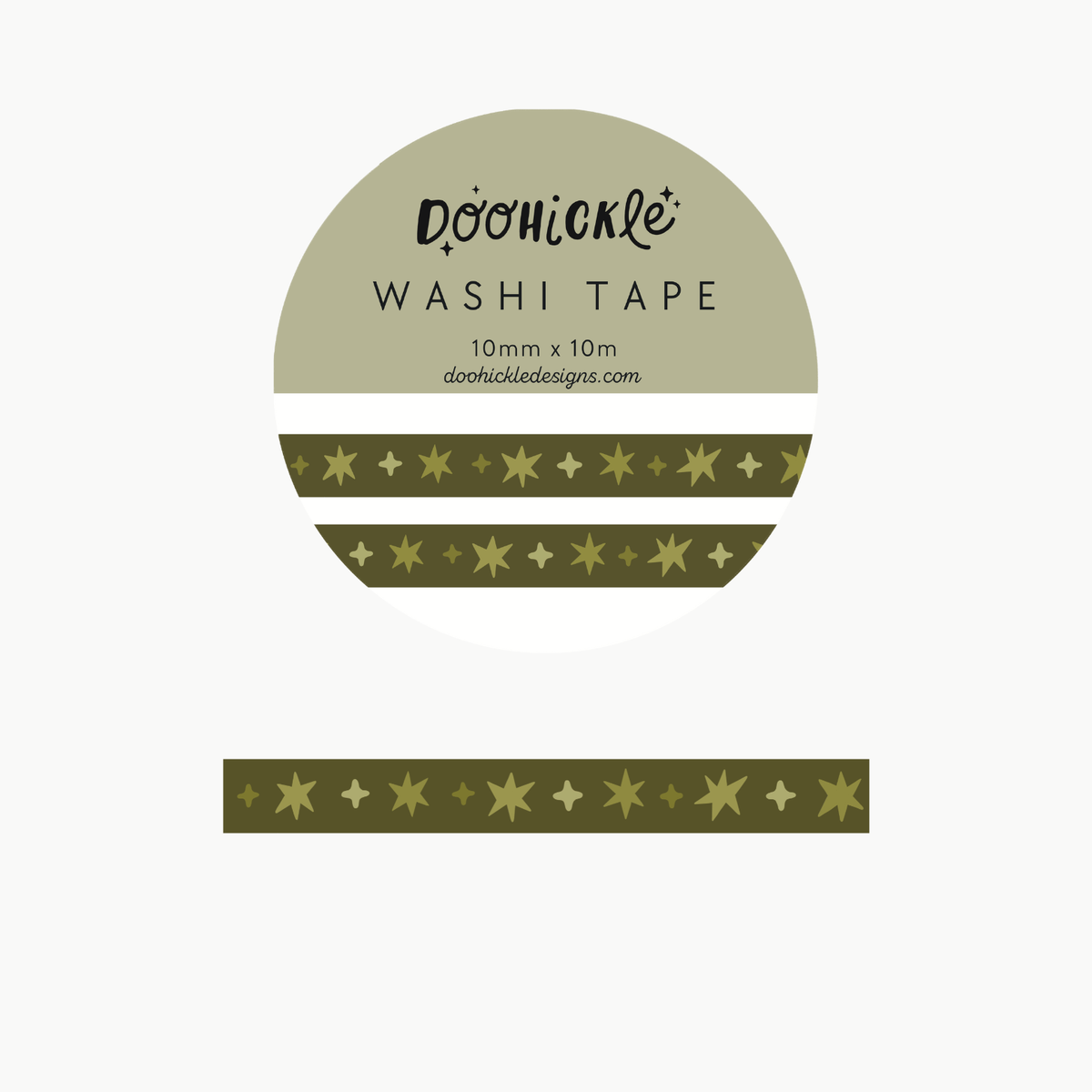 Forest Green Wonky Stars Washi Tape