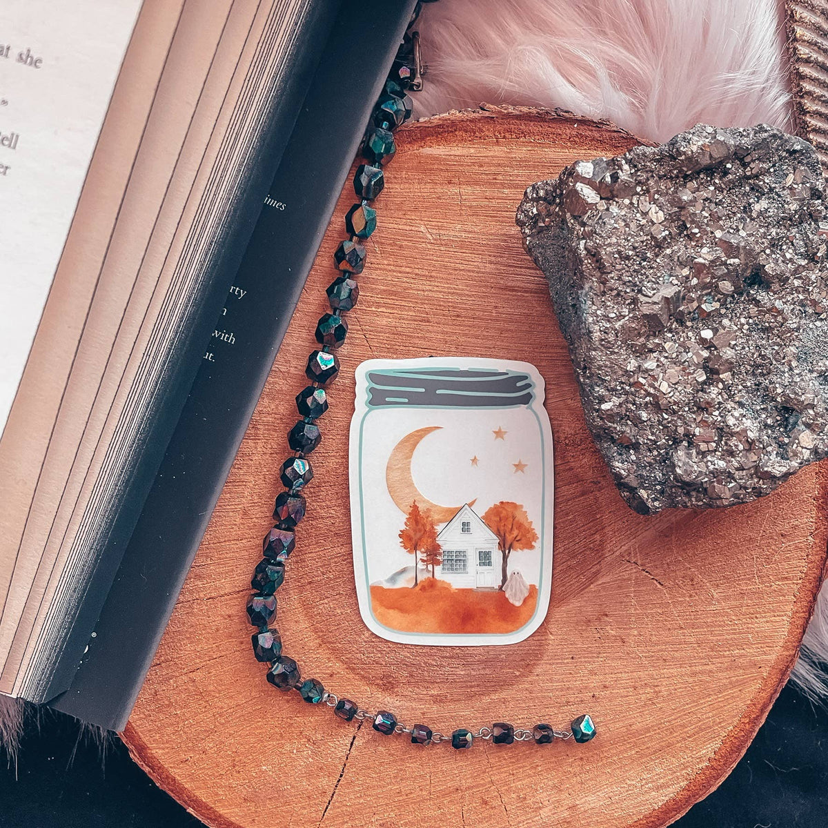 Spooky Vibes Fall Jar Vinyl Sticker