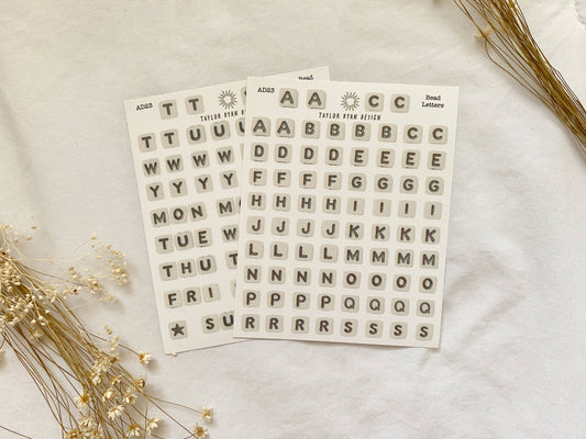 Bead Letters Sticker Sheets