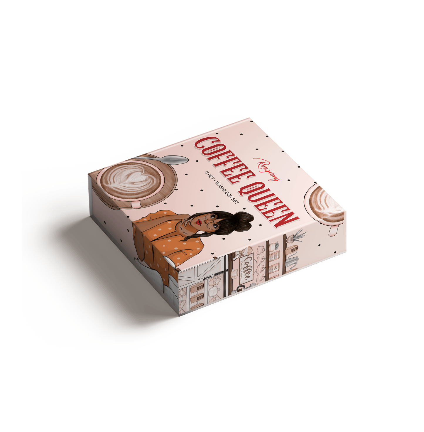 Coffee Queen Pre-cut PET Tape + Washi Box Set