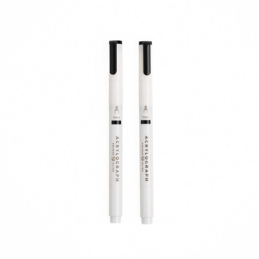 Acrylograph Pen Black Set of 2: 0.7mm Tip: Black